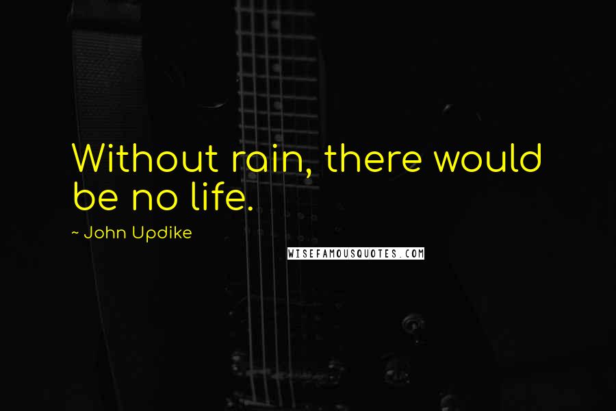 John Updike Quotes: Without rain, there would be no life.