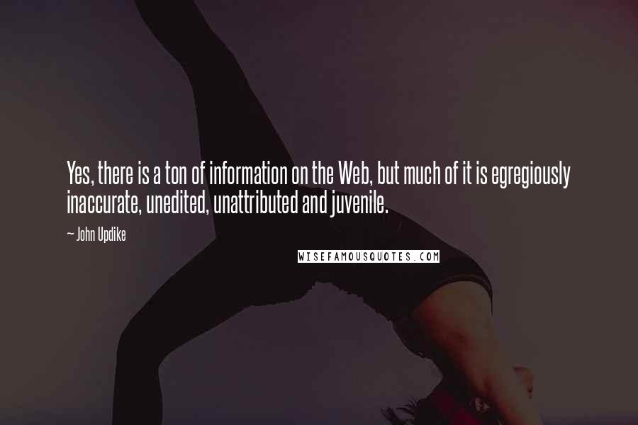 John Updike Quotes: Yes, there is a ton of information on the Web, but much of it is egregiously inaccurate, unedited, unattributed and juvenile.