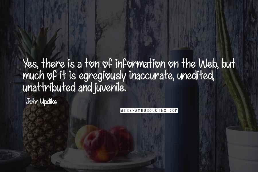 John Updike Quotes: Yes, there is a ton of information on the Web, but much of it is egregiously inaccurate, unedited, unattributed and juvenile.