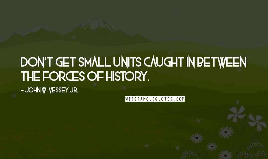 John W. Vessey Jr. Quotes: Don't get small units caught in between the forces of history.