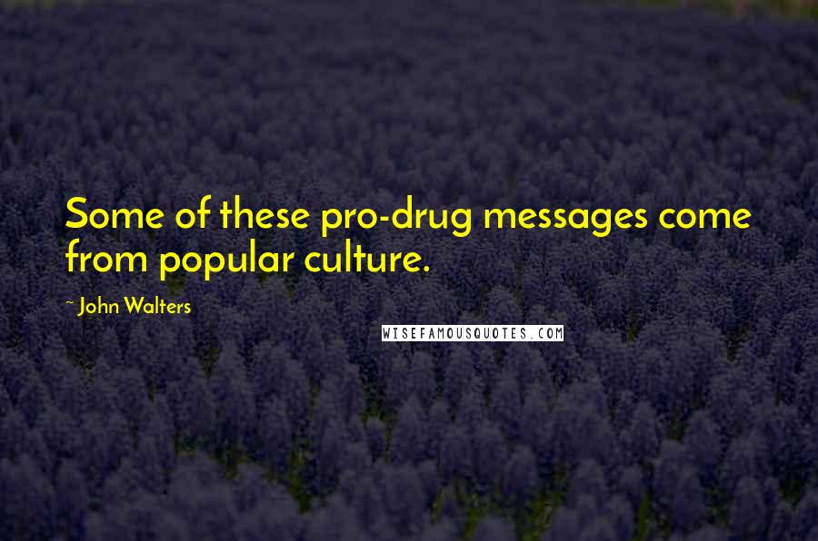 John Walters Quotes: Some of these pro-drug messages come from popular culture.