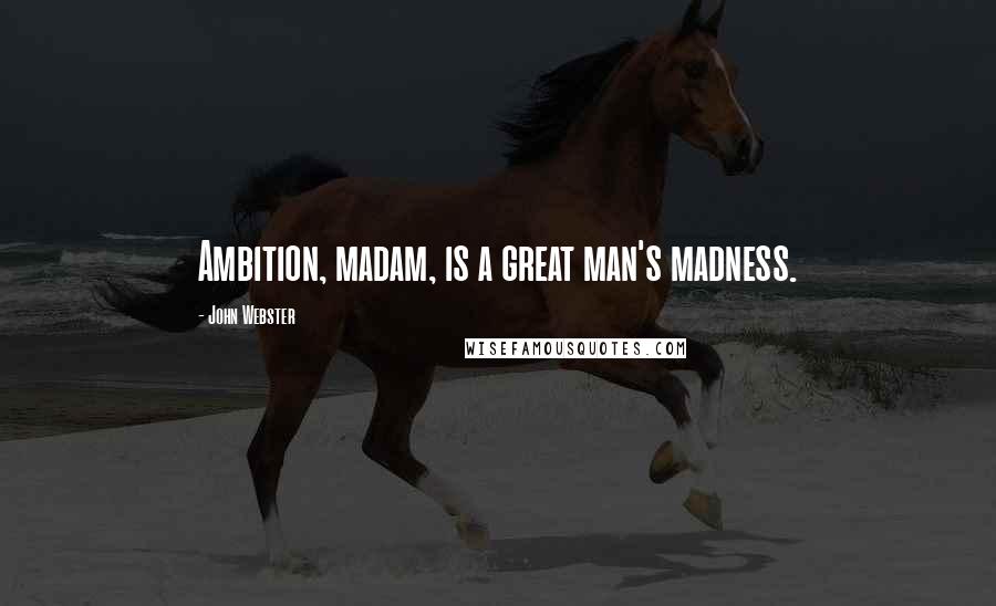 John Webster Quotes: Ambition, madam, is a great man's madness.