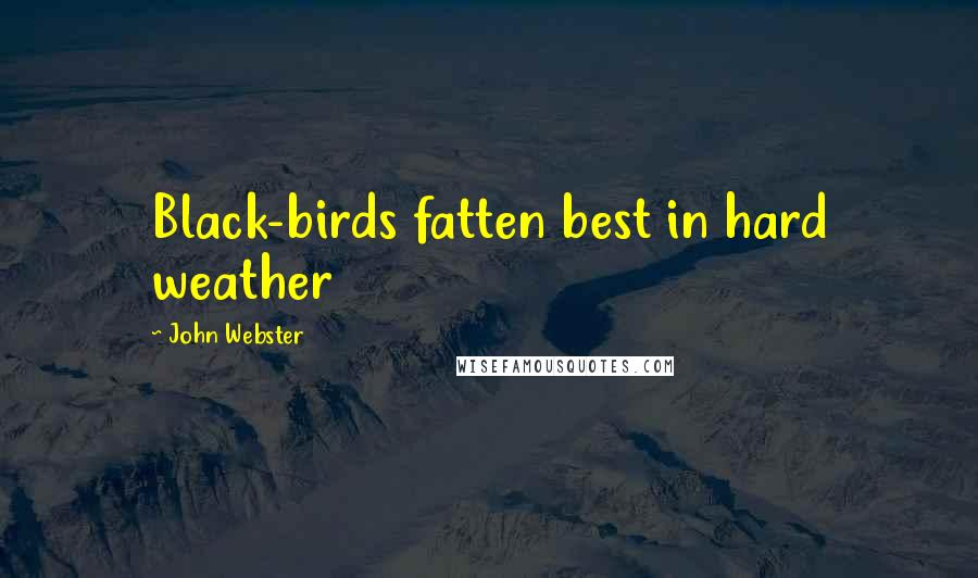 John Webster Quotes: Black-birds fatten best in hard weather