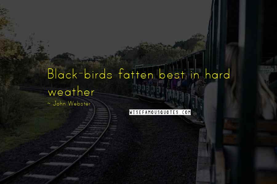 John Webster Quotes: Black-birds fatten best in hard weather