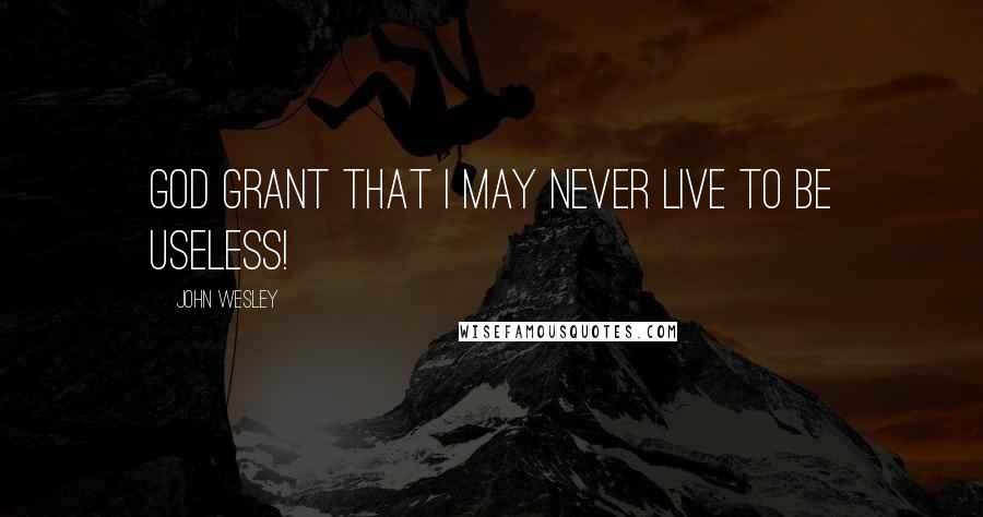 John Wesley Quotes: God grant that I may never live to be useless!