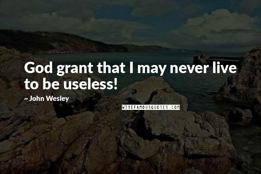 John Wesley Quotes: God grant that I may never live to be useless!