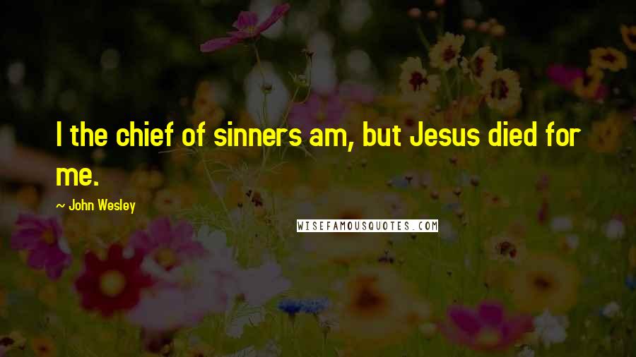 John Wesley Quotes: I the chief of sinners am, but Jesus died for me.