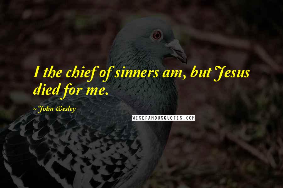 John Wesley Quotes: I the chief of sinners am, but Jesus died for me.