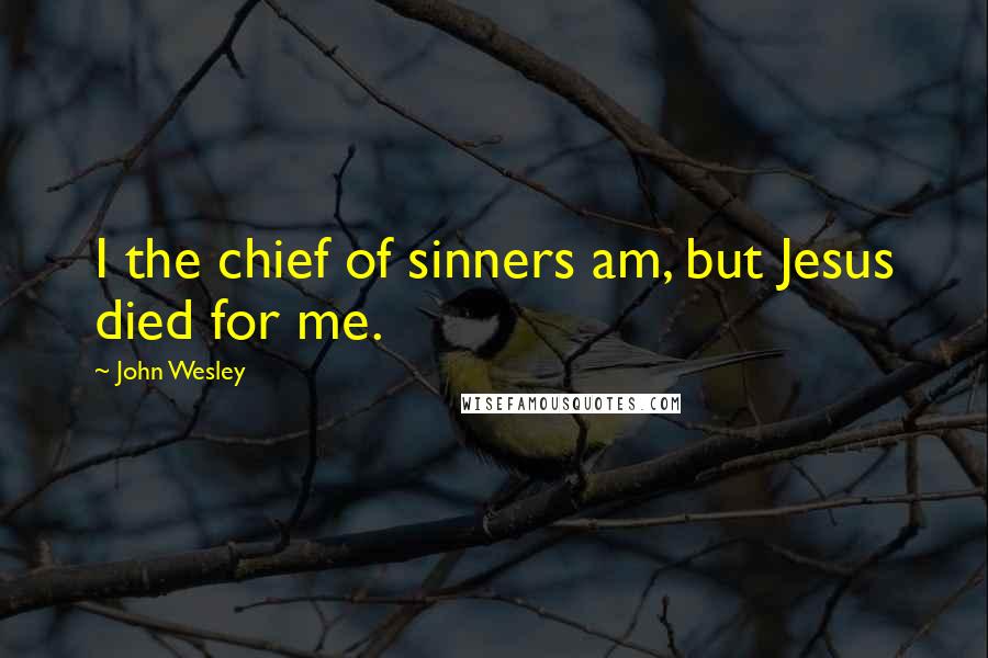 John Wesley Quotes: I the chief of sinners am, but Jesus died for me.