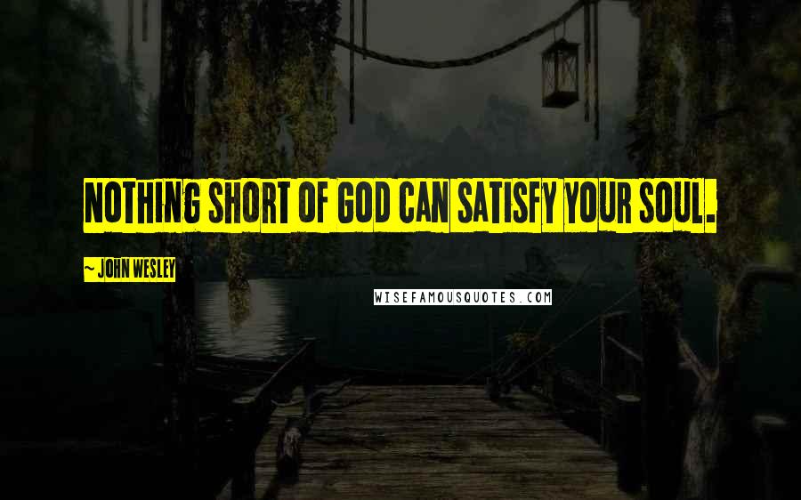 John Wesley Quotes: Nothing short of God can satisfy your soul.