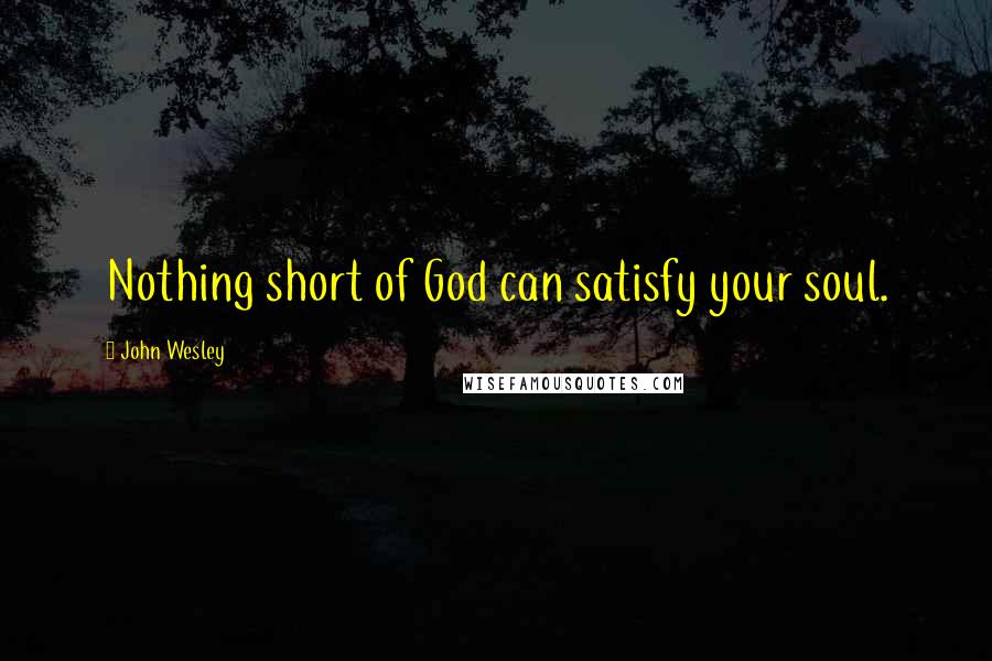 John Wesley Quotes: Nothing short of God can satisfy your soul.