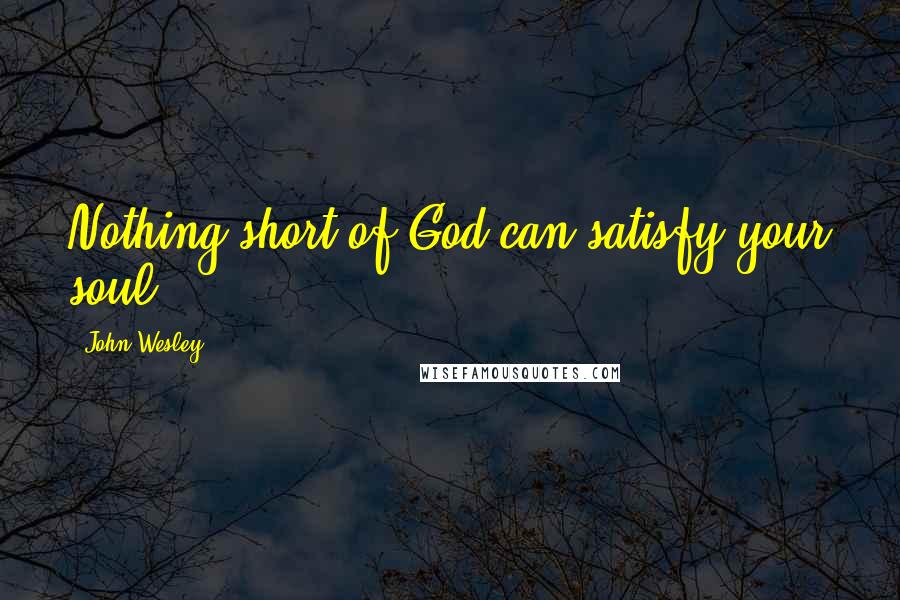 John Wesley Quotes: Nothing short of God can satisfy your soul.