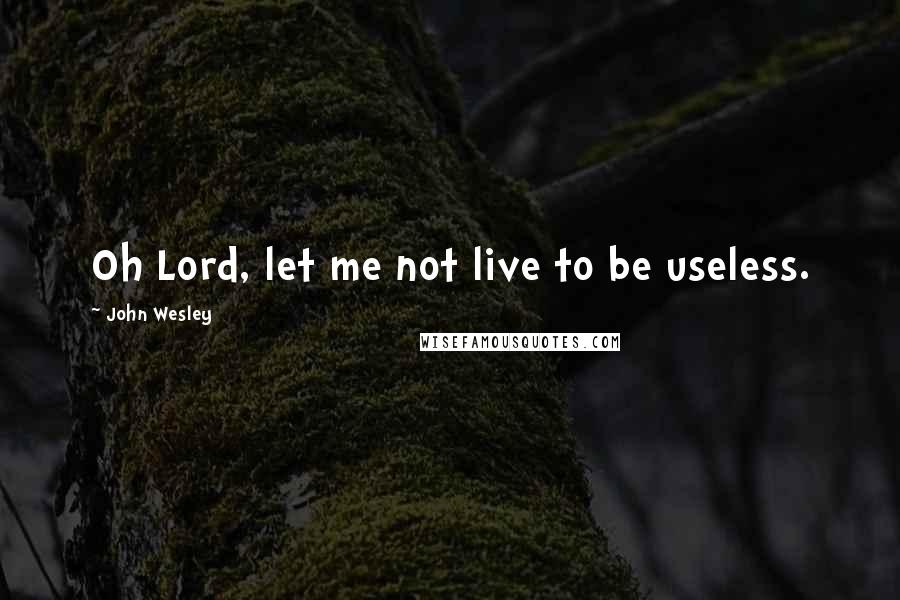 John Wesley Quotes: Oh Lord, let me not live to be useless.