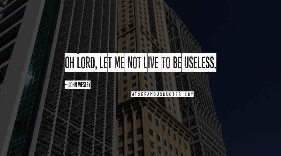 John Wesley Quotes: Oh Lord, let me not live to be useless.