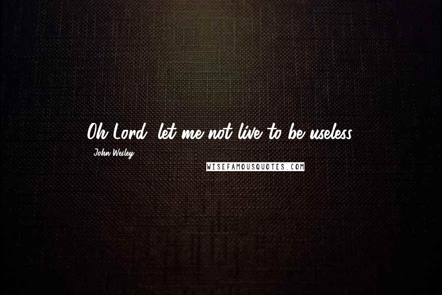 John Wesley Quotes: Oh Lord, let me not live to be useless.