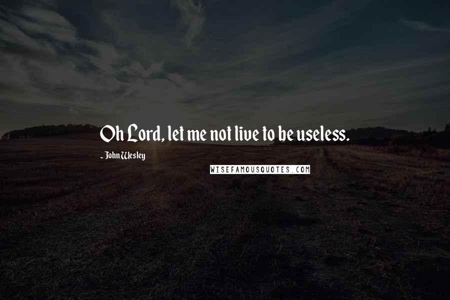 John Wesley Quotes: Oh Lord, let me not live to be useless.