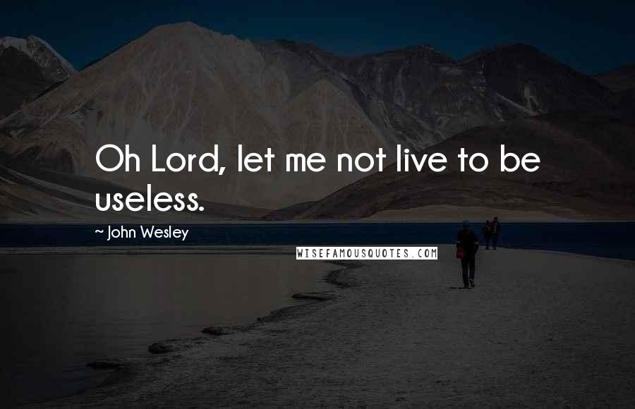 John Wesley Quotes: Oh Lord, let me not live to be useless.