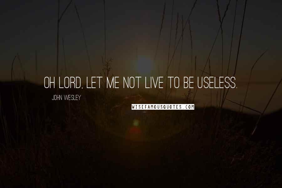 John Wesley Quotes: Oh Lord, let me not live to be useless.