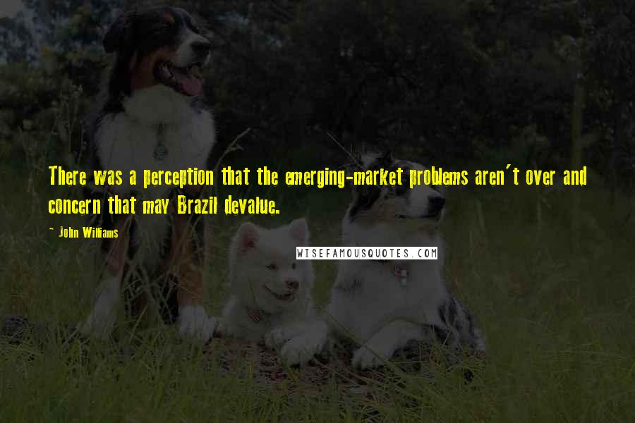 John Williams Quotes: There was a perception that the emerging-market problems aren't over and concern that may Brazil devalue.