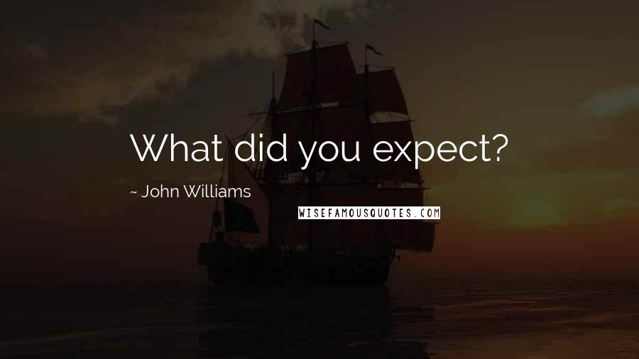 John Williams Quotes: What did you expect?