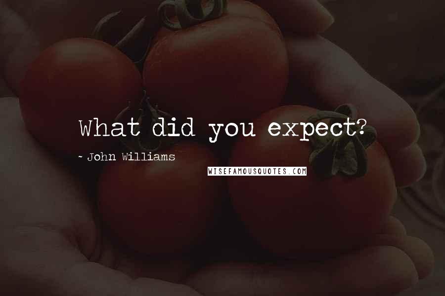 John Williams Quotes: What did you expect?