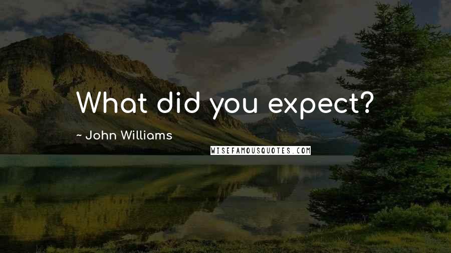 John Williams Quotes: What did you expect?