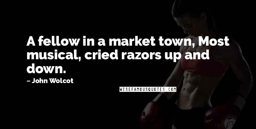 John Wolcot Quotes: A fellow in a market town, Most musical, cried razors up and down.