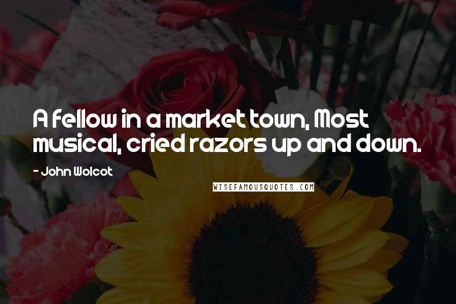 John Wolcot Quotes: A fellow in a market town, Most musical, cried razors up and down.