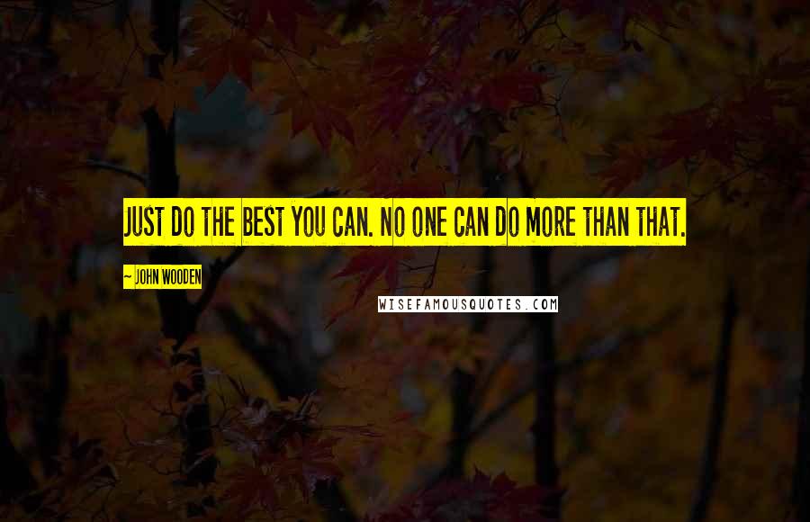 John Wooden Quotes: Just do the best you can. No one can do more than that.