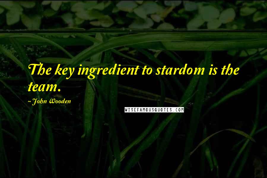 John Wooden Quotes: The key ingredient to stardom is the team.