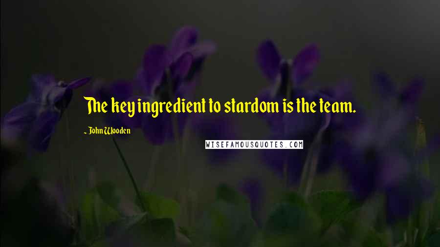 John Wooden Quotes: The key ingredient to stardom is the team.