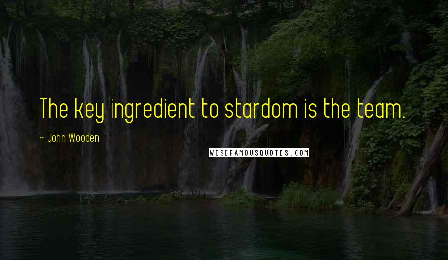 John Wooden Quotes: The key ingredient to stardom is the team.