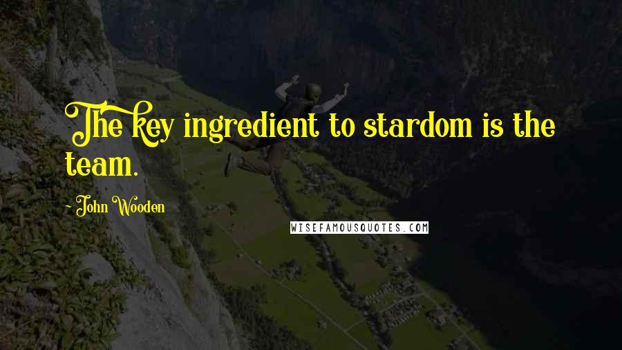 John Wooden Quotes: The key ingredient to stardom is the team.