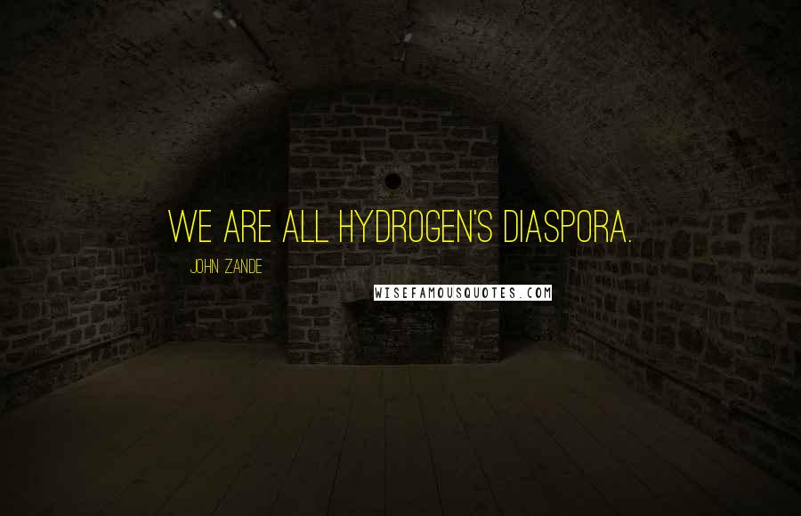 John Zande Quotes: We are all hydrogen's diaspora.