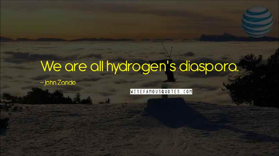 John Zande Quotes: We are all hydrogen's diaspora.