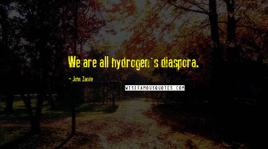 John Zande Quotes: We are all hydrogen's diaspora.