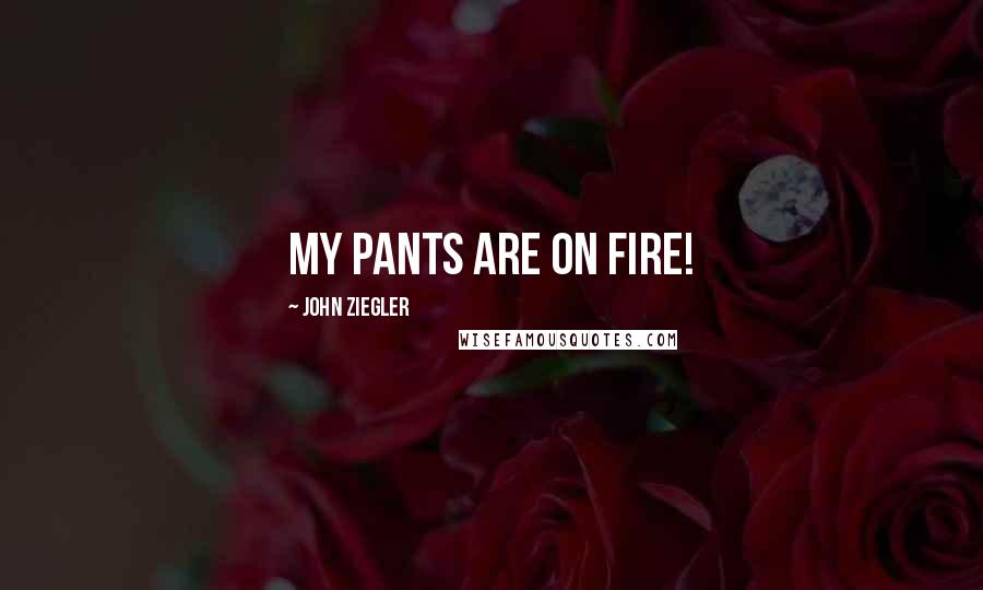 John Ziegler Quotes: My pants are on fire!