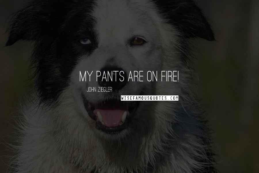 John Ziegler Quotes: My pants are on fire!