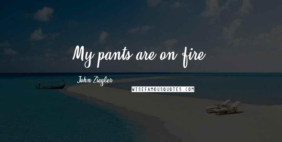 John Ziegler Quotes: My pants are on fire!