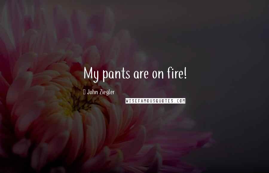 John Ziegler Quotes: My pants are on fire!