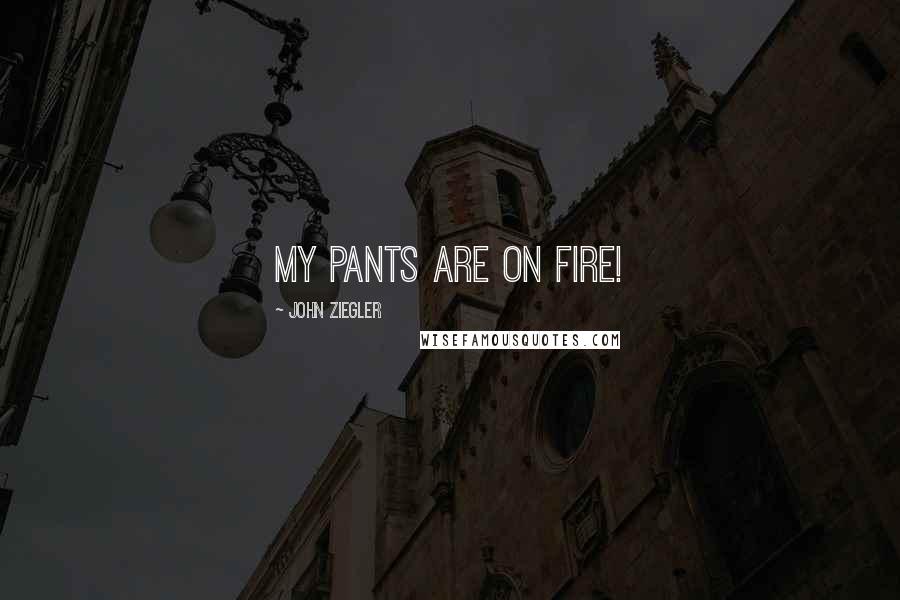 John Ziegler Quotes: My pants are on fire!