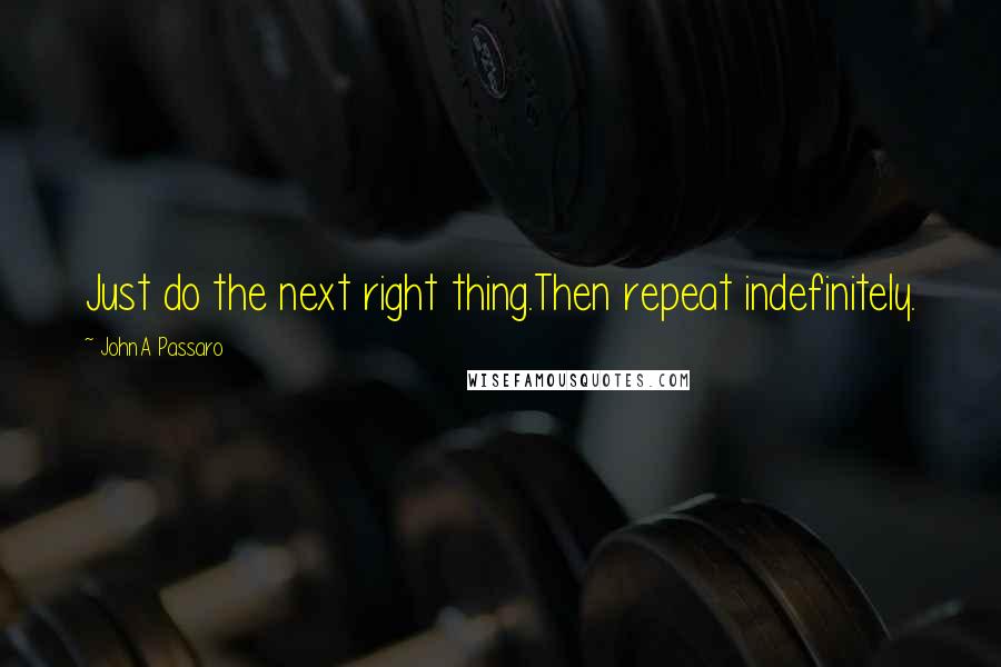 JohnA Passaro Quotes: Just do the next right thing.Then repeat indefinitely.