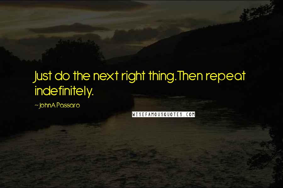 JohnA Passaro Quotes: Just do the next right thing.Then repeat indefinitely.