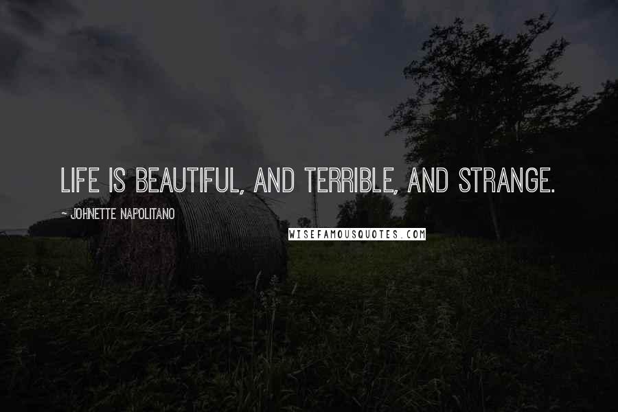 Johnette Napolitano Quotes: Life is beautiful, and terrible, and strange.