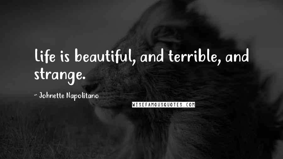 Johnette Napolitano Quotes: Life is beautiful, and terrible, and strange.