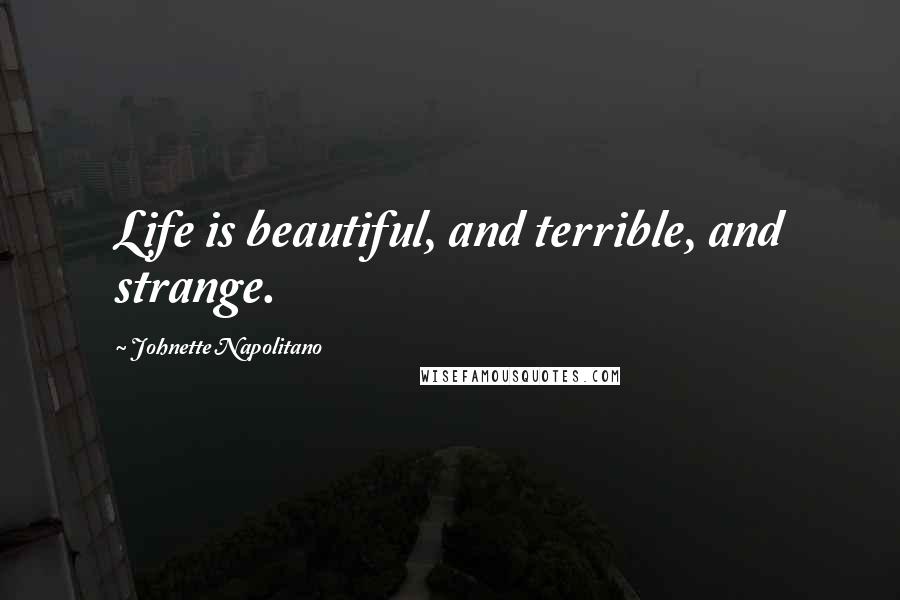 Johnette Napolitano Quotes: Life is beautiful, and terrible, and strange.