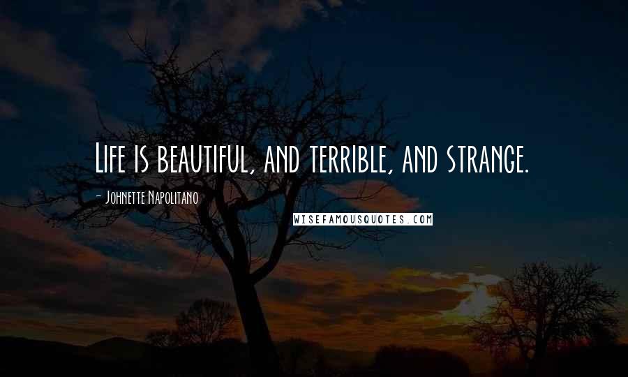Johnette Napolitano Quotes: Life is beautiful, and terrible, and strange.