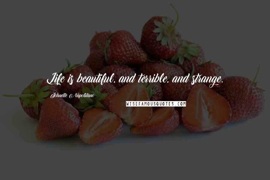 Johnette Napolitano Quotes: Life is beautiful, and terrible, and strange.