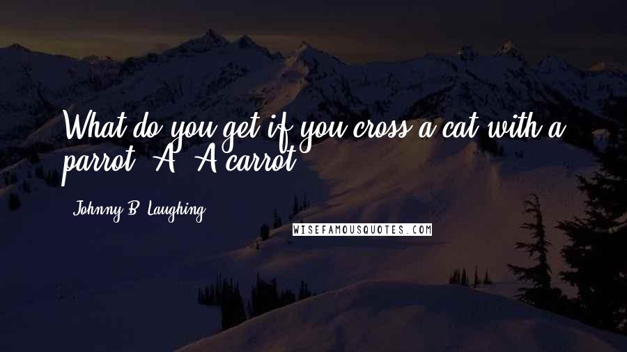 Johnny B. Laughing Quotes: What do you get if you cross a cat with a parrot? A: A carrot!
