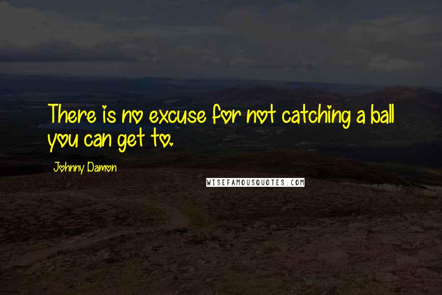 Johnny Damon Quotes: There is no excuse for not catching a ball you can get to.
